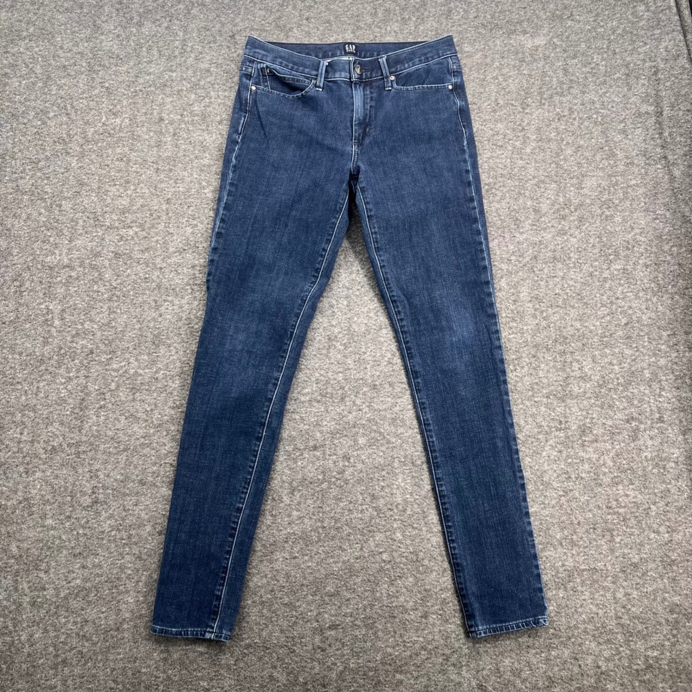 Gap True Skinny Jeans Womens 28T Dark Indigo Wash Mid Rise Denim Pants Tall